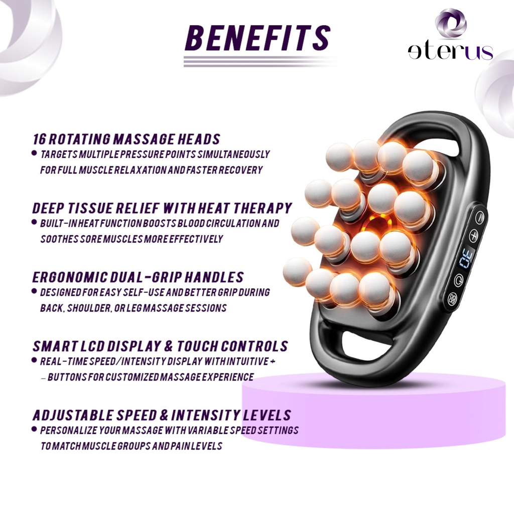 16-Head Muscle Massage Gun Deep Tissue Percussion Massager for Muscle Relaxation & Recovery