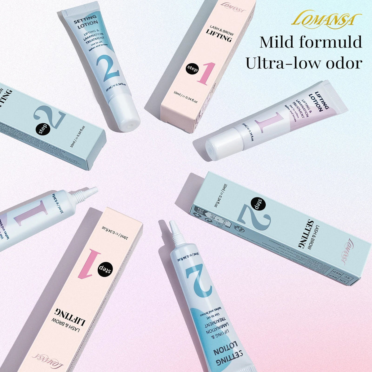 LOMANSA 10ml Fix Perming Tube Set Lash Lift Brow Lamination Perm Fixation Setting Lotion Eyelashes Health Makeup Tools