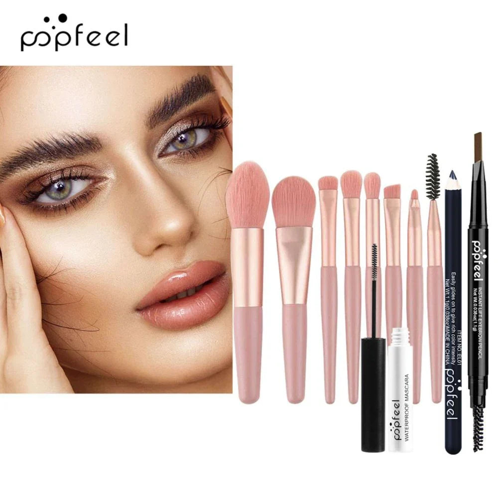 POPFEEL Eye Makeup Set 40 Color Eyeshadow Palette Eyebrow Pencil Eyeliner Pen Mascara With A Set Of Makeup Brushes Eye Cosmetics