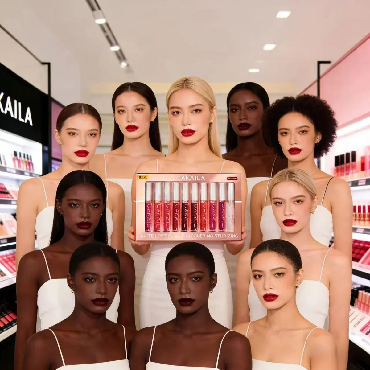 Matte Liquid Lipstick Lip Oil 10pc/set, Waterproof Velvet Lip Gloss Long Lasting Non-transfer Nude Red Pink Daily &Party Makeup